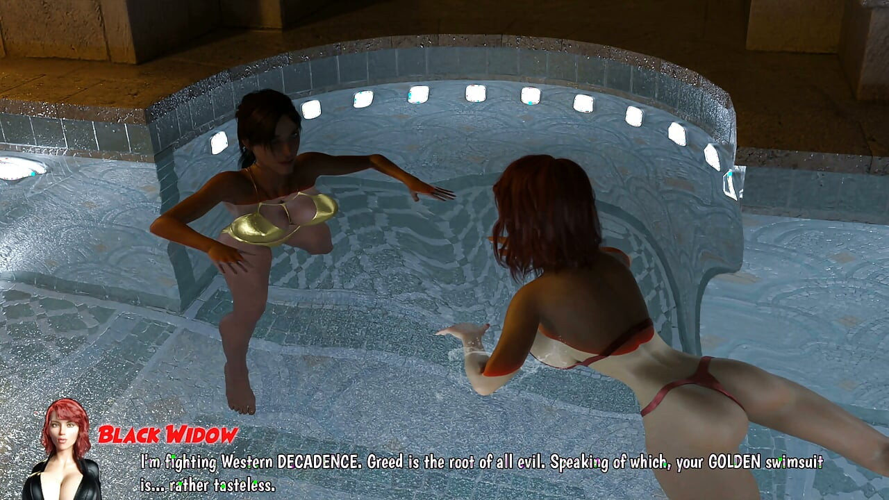 Lara Croft & Black Widow Lesbian Sex Tomb Raider Meets Avenger