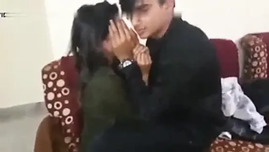 Horny indian couple having fun in hostel