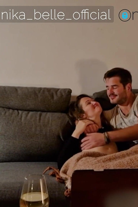 A Couple in Love Watches Porn on the Couch to Start the Fire conversation and dirty Talk
