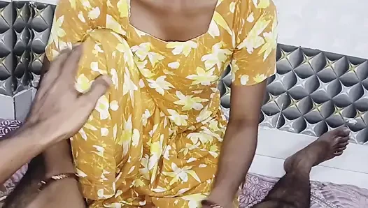 Indian Wife Yellow Dress Passionate Sex & Blowjob - Homemade