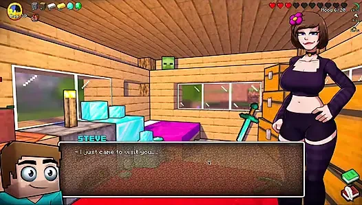 HornyCraft Minecraft Parody - Steve Gets Sloppy Deepthroat Blowjob from Jenny for a Diamond