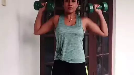 Sri Lankan Actress Medha Jayarathna Sexy Workout Session