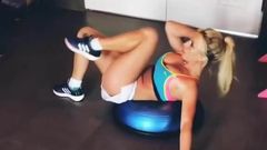 Britney Spears making a sexy workout clip