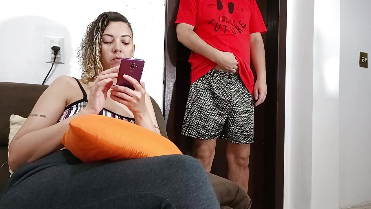 Step-mom suddenly gets a cock in her face and sucks until cumshot.