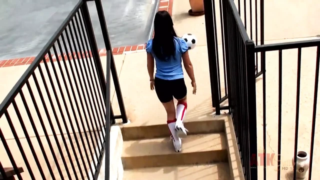 Brunette Girl Has Some Fun After Soccer Practice