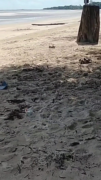 Memorable moment from "TBT reminiscing about a beach prank"