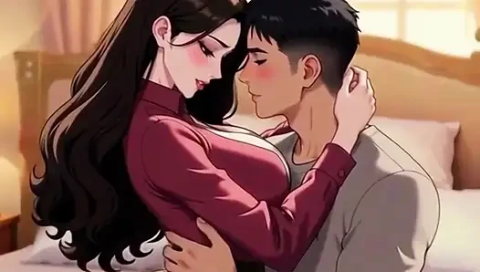Stepmother teach inexperienced stepson how to fuck