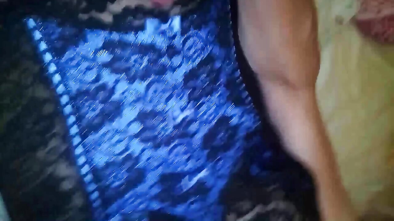 Anal plug and cum in cum in blue lingerie