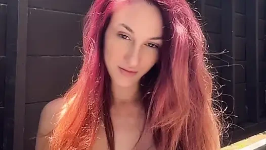 Italian big tits Artemisia Love making her juicy boobs bounce outdoor long hair fetish
