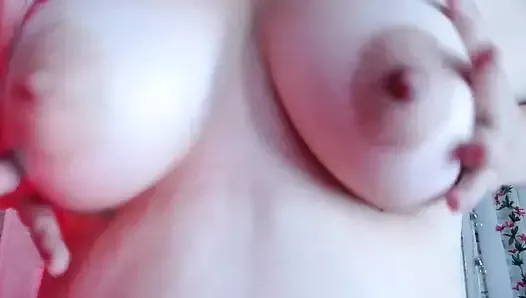 Massaging My Big and Delicious Tits