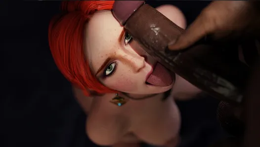 The Witcher Triss playing with a huge black cock - Hentai Uncensored (Hot MILF, Creampie) by Desire Reality