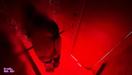 Elevator sex.Office building on a holiday.