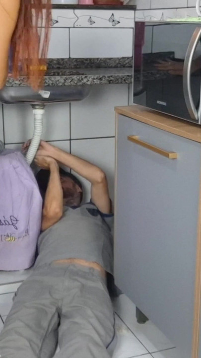 Slutty wife shows off and fucks plumber! | Clip 1