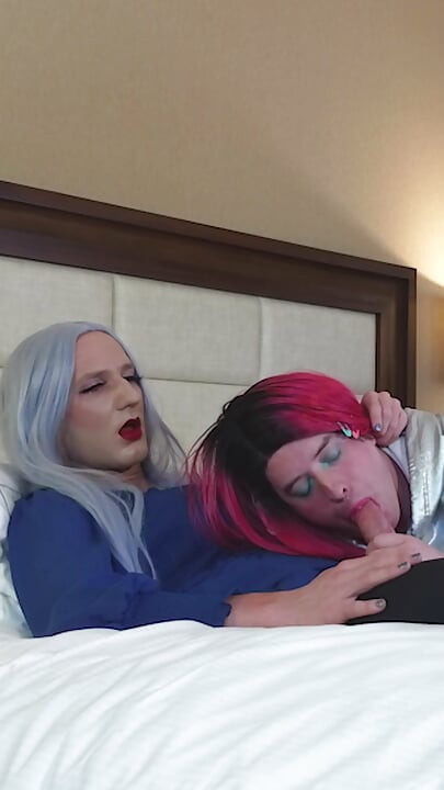 Gorgeous Femboy Goddess Gets Blowjob From Trans Kelsey Masters - Compilation 2