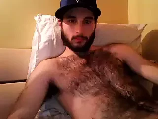Hairy chest covered in cum