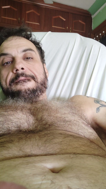 Spanish bear playing with his amazing dick