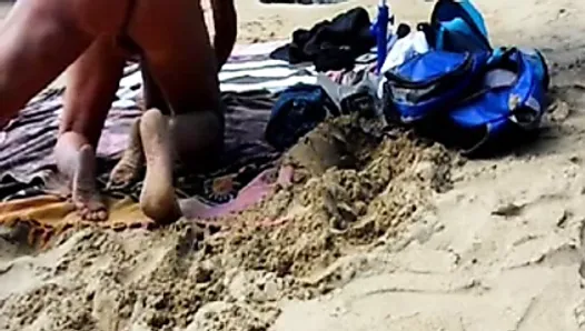 french slut wife lisa fucked doggy style at the beach