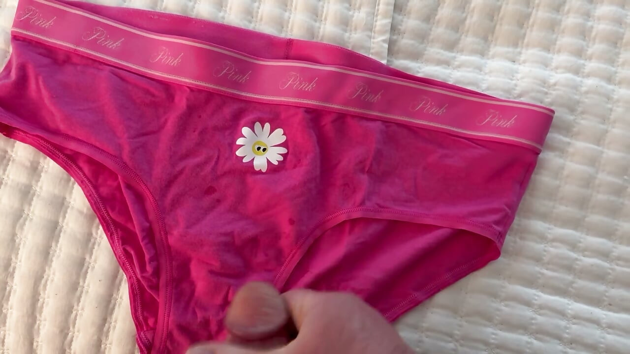 Cumming on Neighbor’s Pink Victoria’s Secret Daisy Panties