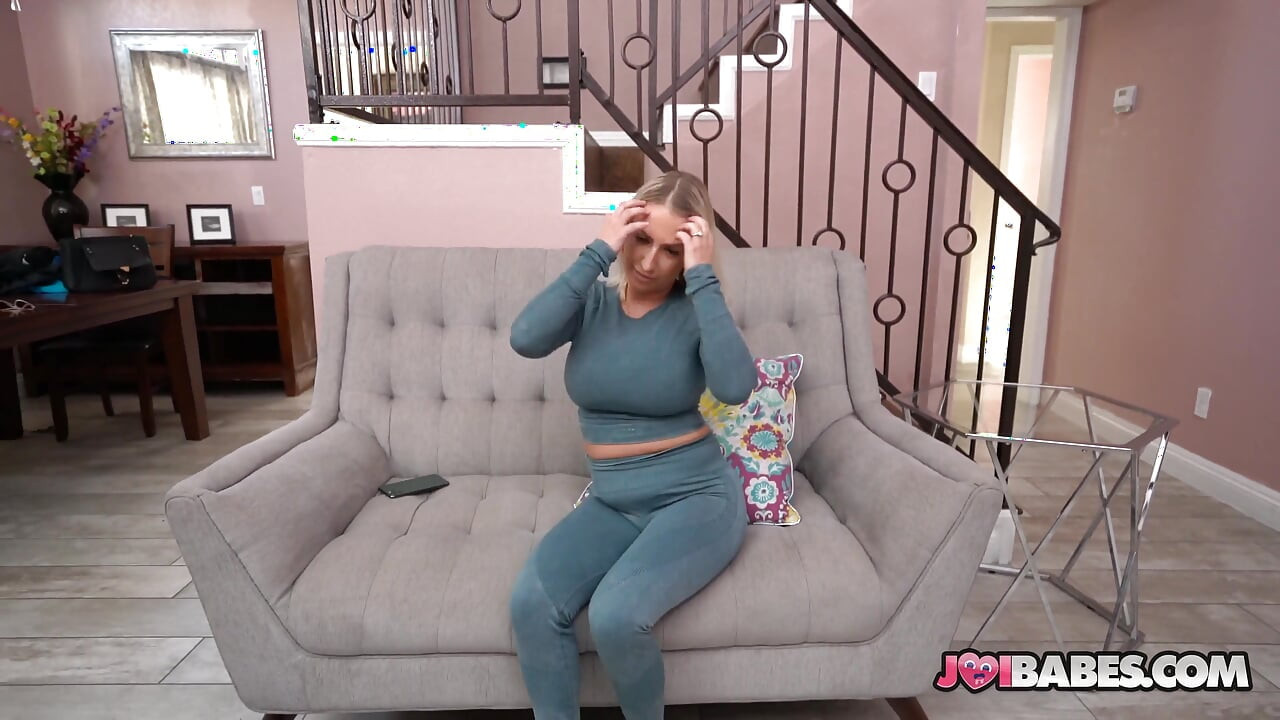 Busty nanny Quinn Waters gives jerk off instructions to horny guy