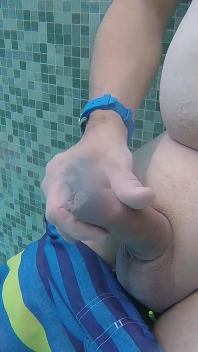 Must-see moment from "Underwater cam: Taking off your swimming trunks in a public thermal pool and jerking off your shaved"