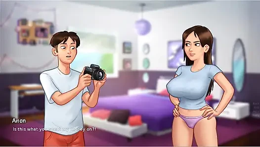Summertime saga - gameplay - roleplay - wet shirt pregnant teen and teen's photoshoot