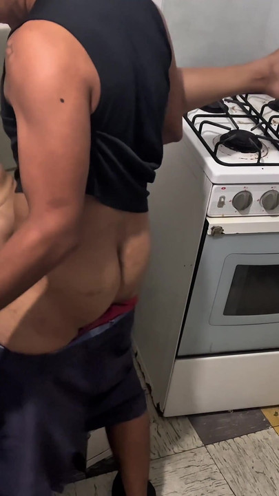 I fuck very hard with my neighbor in the kitchen!!  It hurts daddy!! | Clip 2