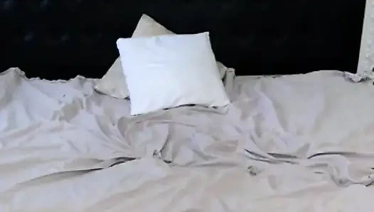 Trying my stepmom's clothes and stuffing my pussy with her panties