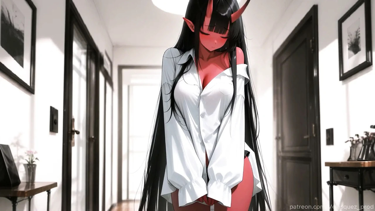 Red Skin Oni Girl Gets Completely Ruined. Hentai Animation (AI)
