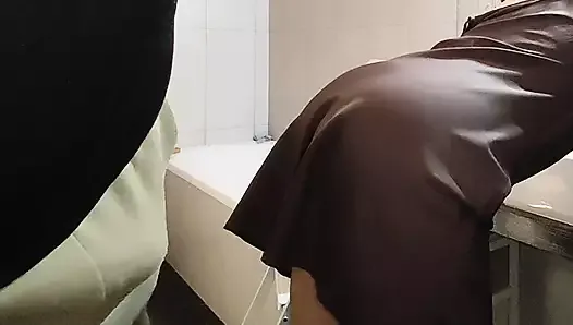 I saw my husband fucking the cleaning lady in the toilet and recording it!