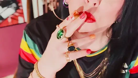 A British Tart Tina Snua Chain Smokes 2 Chinese Cigarettes With Match Light Up - Drifting Smoking OMI OME Snap Inhales