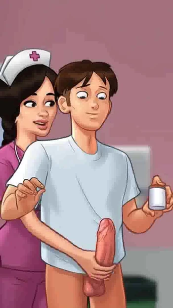 Key moment from "Summertime Saga: Hot Nurse Sucks A Big Cock In The Hospital - Ep 162"