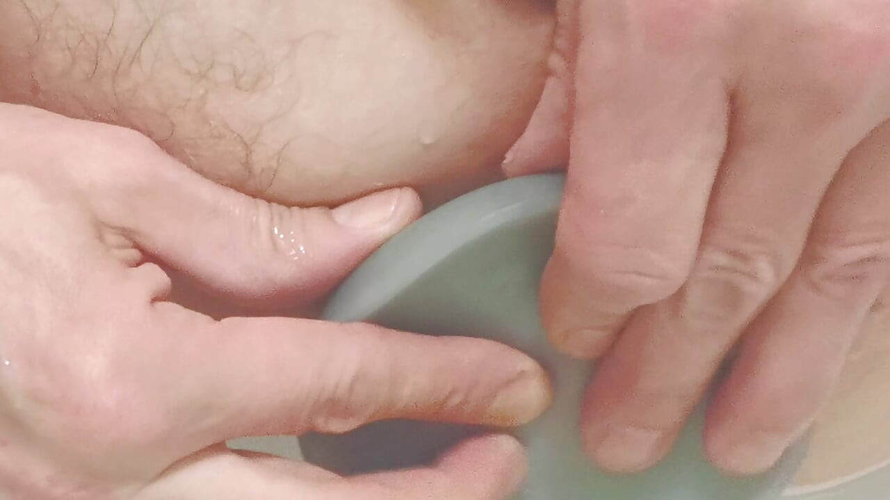 A new toy of large size. Long and tight insertion of the monster until full entry. Deep anal and pleasant sensations from the process.