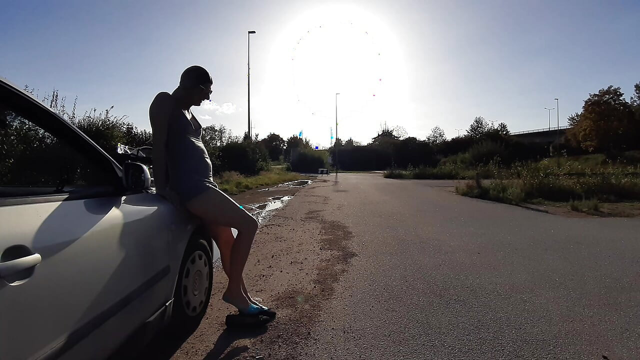 Sunny by the Car