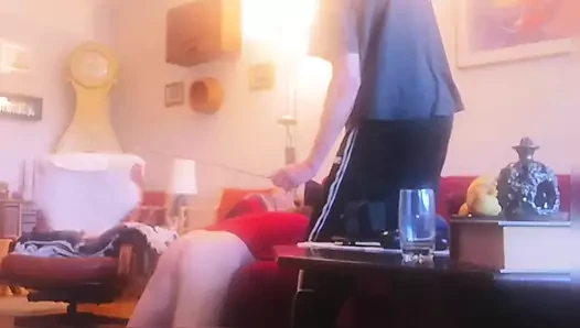 Amateurboy is caned on feet and ass