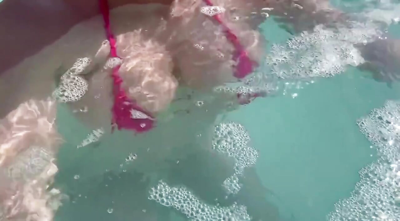Artemisia Love Sexy and Horny Underwater Showing Her Big Tits in a Super Micro Bikini and You Can See Her Aureolas