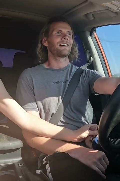 Sexy Blonde Swallows Cum After Road Head