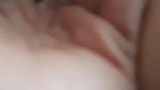 Fingering girlfriends pussy deep