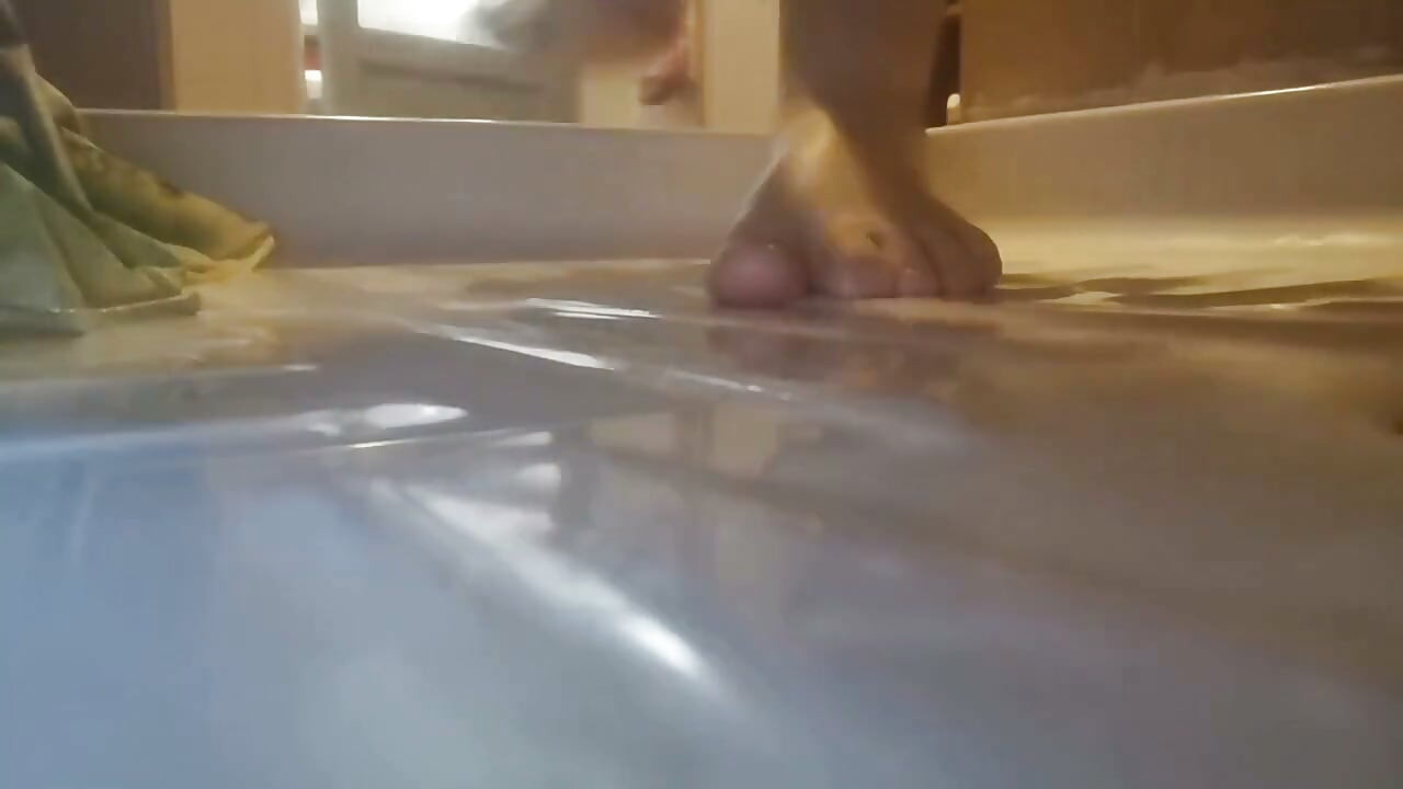 Shower Giantess: Colossal Bare Feet in the Rain