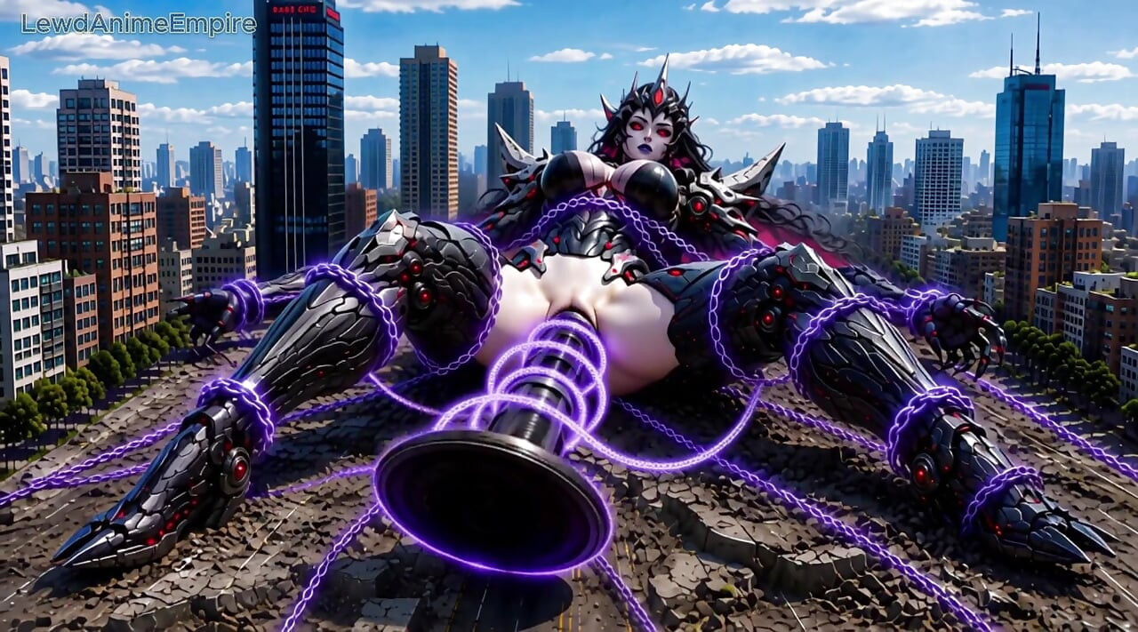 Giant Alien Conqueror Defeated by Her Own Huge Dildo & Toys