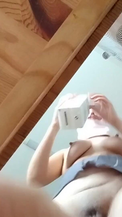 Sexy mom prepares breakfast, hairy pussy, big tits. | Clip 1