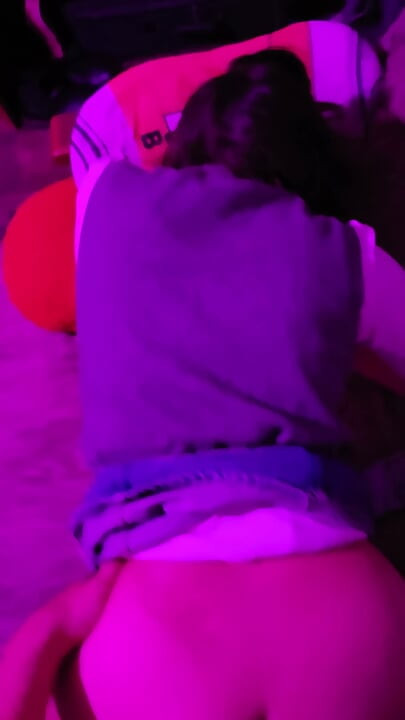 My stepsister wears a short skirt without panties I lift her up and fuck her on all fours while she moans