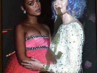Katy Perry en Rihanna Grammy 2015 sperma eerbetoon