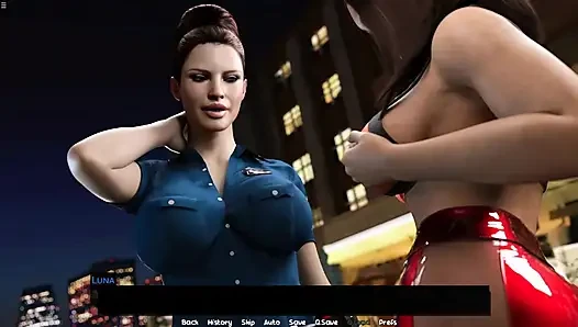 Shemale Police Officer Rubbing Luna Pussy And Squeezing Her Boobs