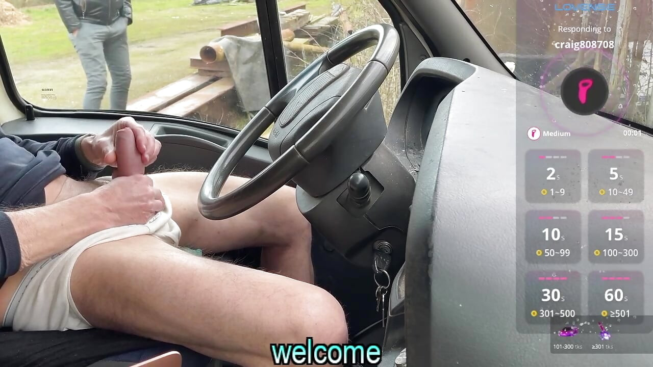 Showing Off My Big Bulge in My Truck - He Ends Up Sucking Me Hard
