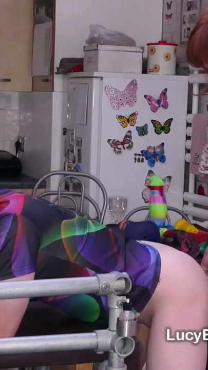 Big cock TGirl barback anal fucks mature guy in chastity | Clip 1
