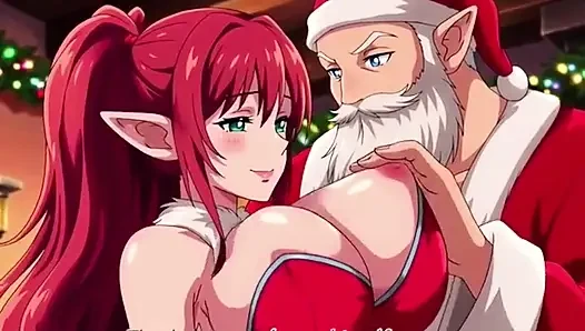 Santa give special gift to busty milf on Christmas