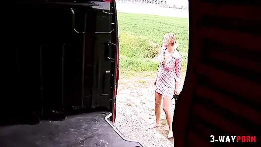 3 - Way porn - Anal in the back of the van