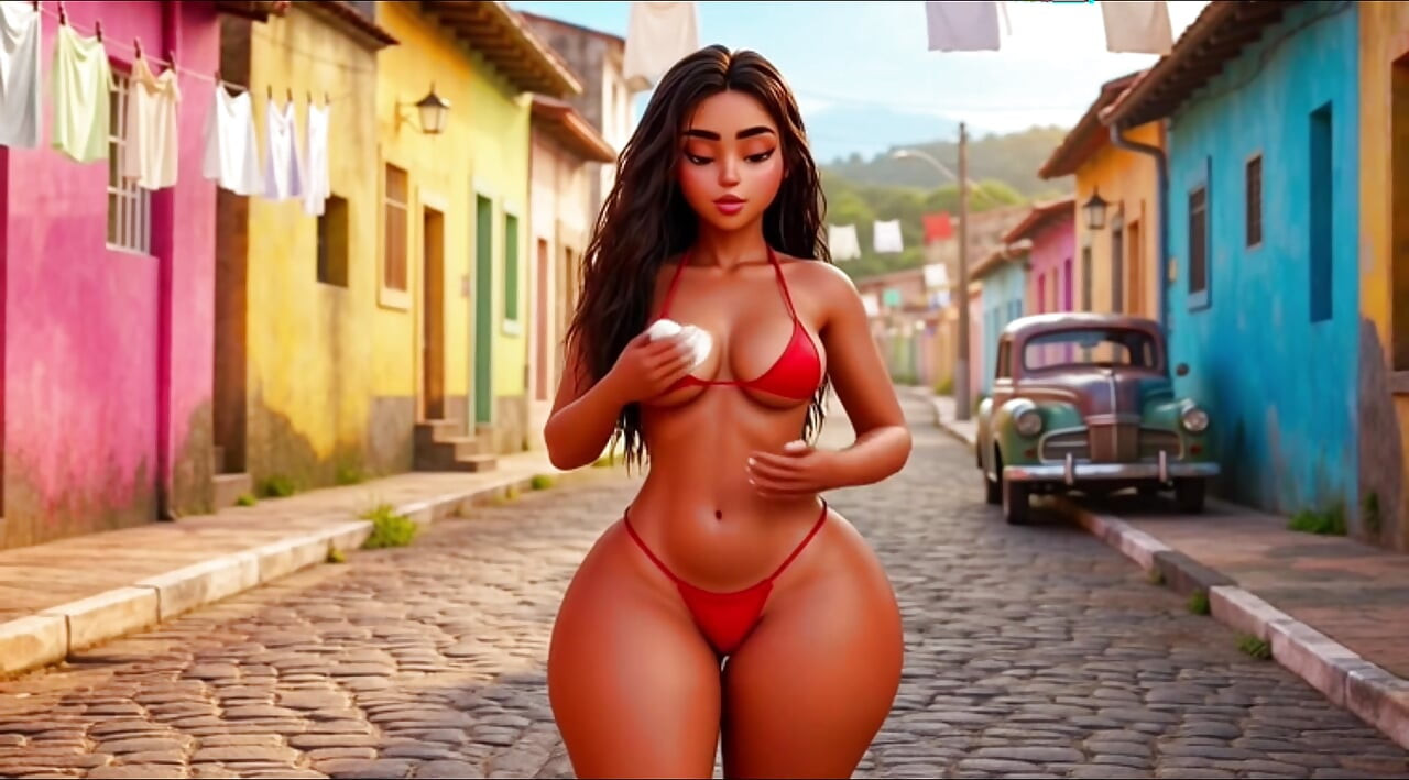 فافيلادا نحيفة ساخنة بمؤخرة ضخمة تغسل السيارة مرتدية بيكيني مبلل صغير ثم تصبح عارية تماما مغطاة برغوة سميكة
