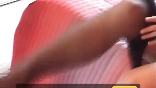 Retro - Putting Seamed Pantyhose on and Stroking Fan's Pic