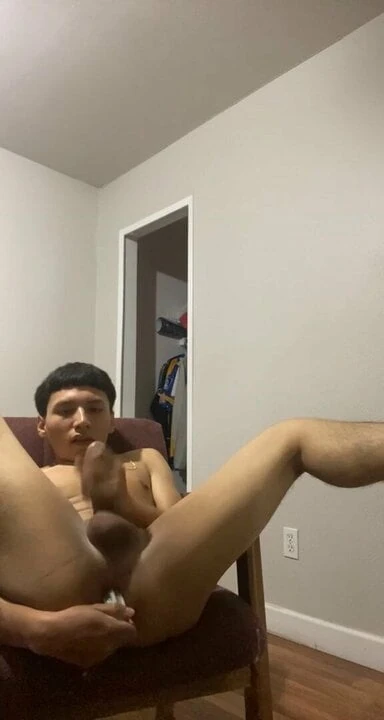 cute boy playing with ass